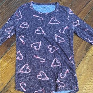 PINK Victoria's Secret Pink and Red Pajama Set with Heart Pattern